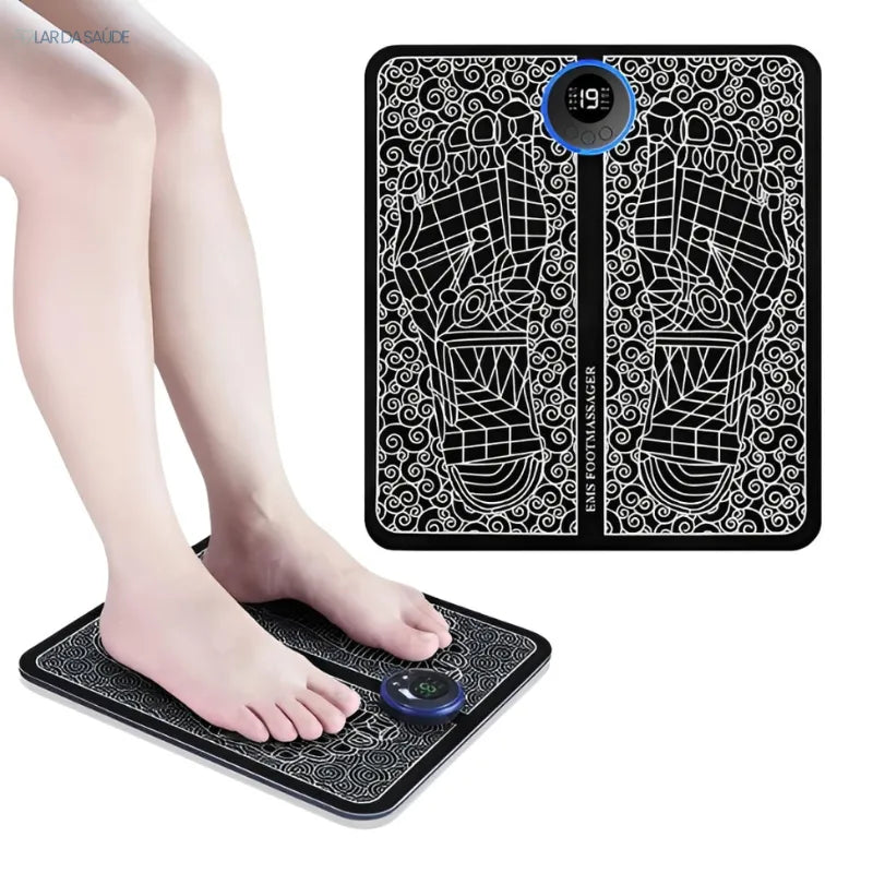 Massageador Elétrico para Pés com Eletroestimulação EMS | Alívio de Dores e Circulação