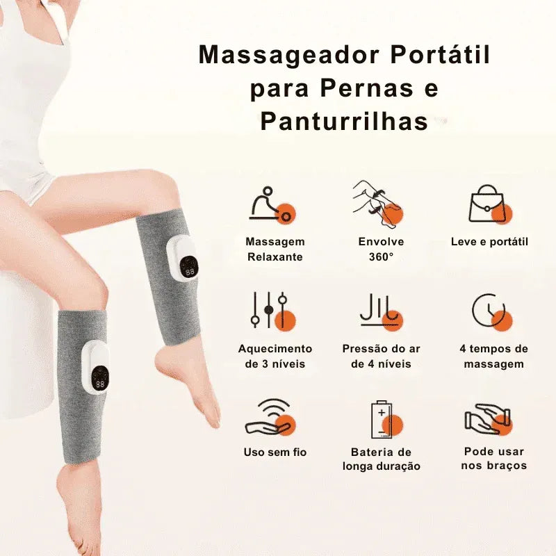 Massageador de Pernas e Panturrilhas com Aquecimento