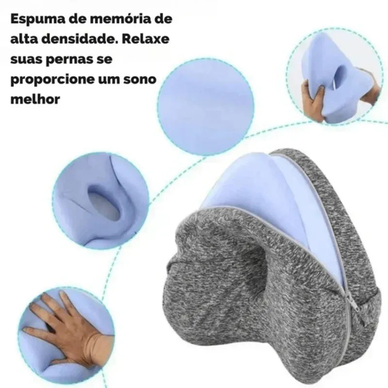 Travesseiro Ortopédico para Pernas e Joelhos com Espuma de Memória