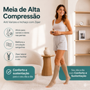 Meia de Alta Compressão Anti Varizes e Inchaço com Zíper