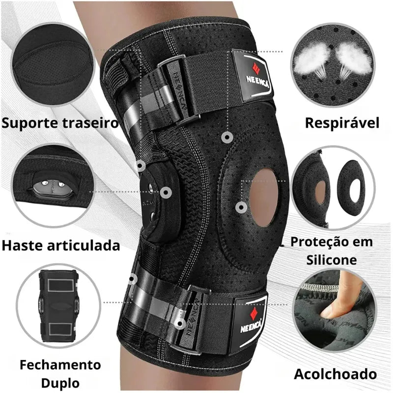 Joelheira Ortopédica de Compressão Articulada com Estabilizadores Laterais