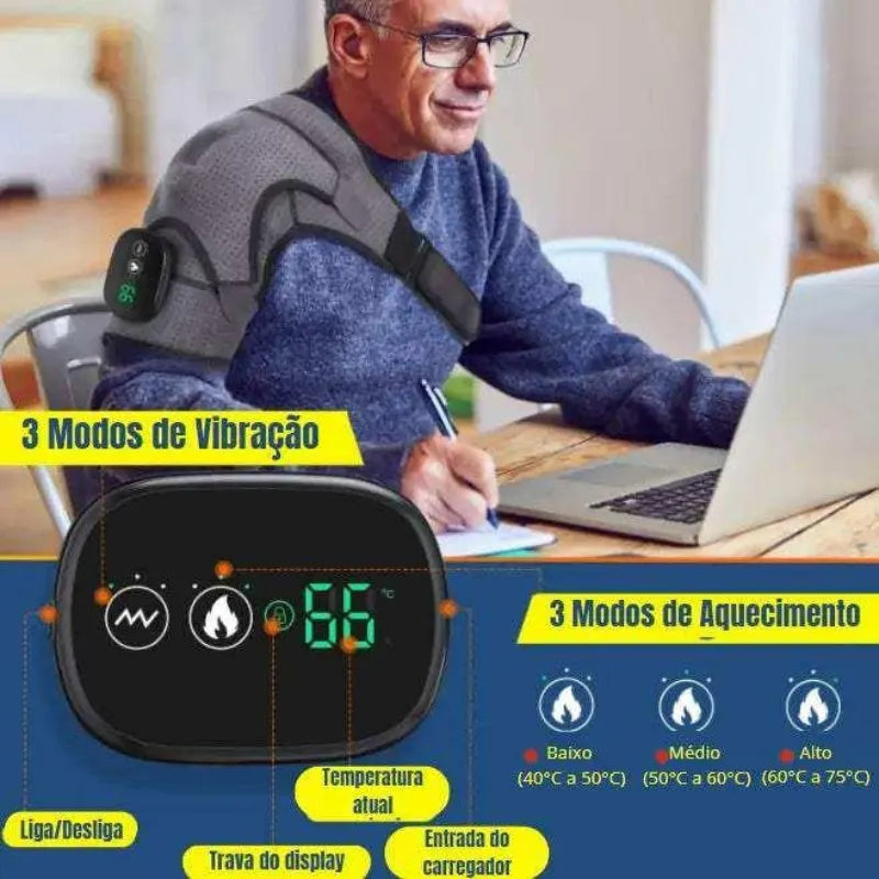 Massageador Elétrico de Ombro com Aquecimento Terapêutico