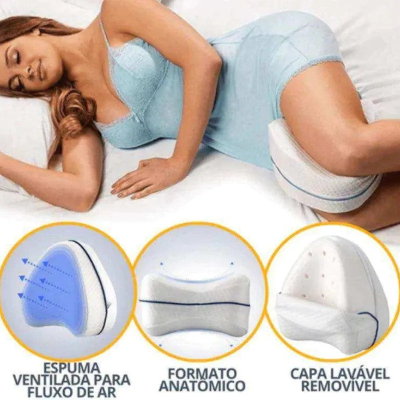 Travesseiro Ortopédico Ergonômico para Pernas e Joelhos – Alívio de Dores e Melhor Postura ao Dormir